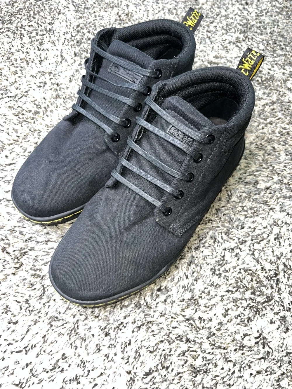 Dr. Martens Men’s Black Canvas Lace-Up Sneakers US 8 UK 7 EU 41 Rubber